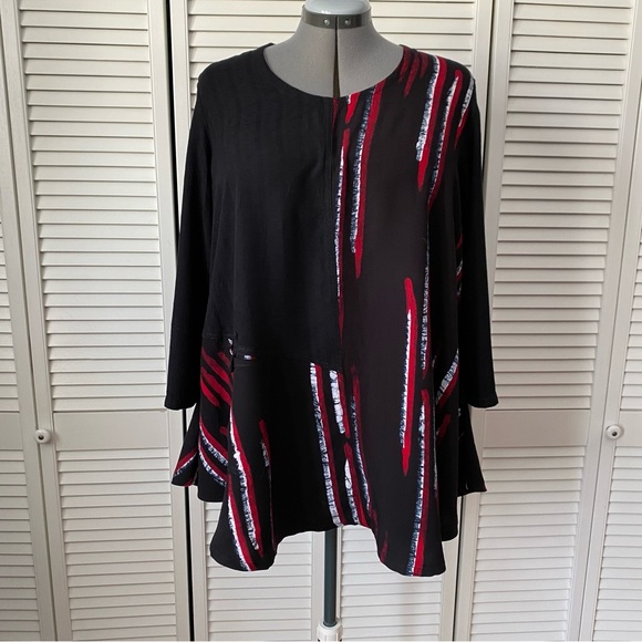 Blue Sky Mixed Media Rayon Tunic with pocket 1X - Picture 4 of 12